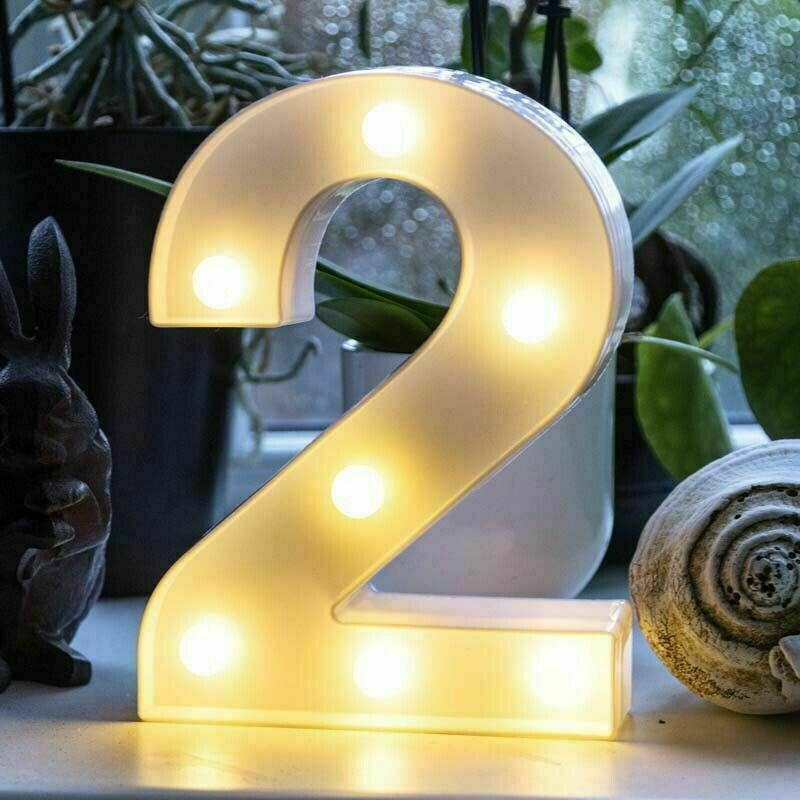 0-9 LED Number Lights Birthday Wedding Party Standing Xmas Night Lamp Decoration