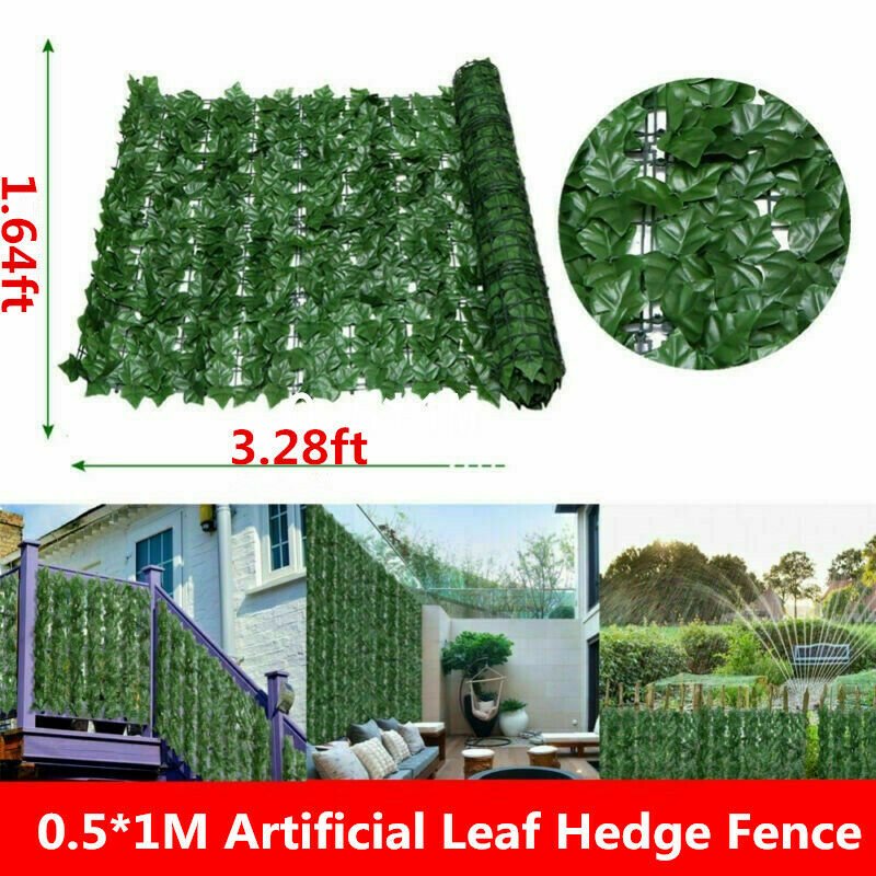 0.5*1M Artificial Faux Ivy Leaf Privacy Fence Screen Garden Panels Outdoor Hedge