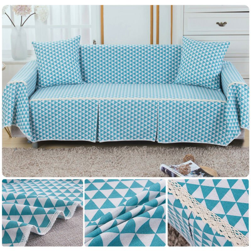 1 2 3 4 Seater Cotton Blend Chair Sofa Cover Couch Printed Slipcover Protector