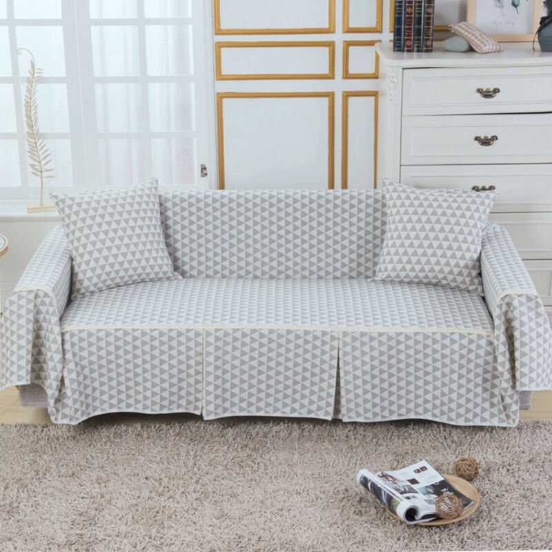 1 2 3 4 Seater Cotton Blend Chair Sofa Cover Couch Printed Slipcover Protector