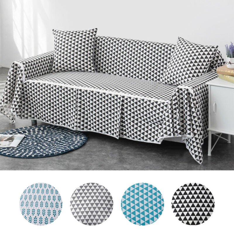 1 2 3 4 Seater Cotton Blend Chair Sofa Cover Couch Printed Slipcover Protector