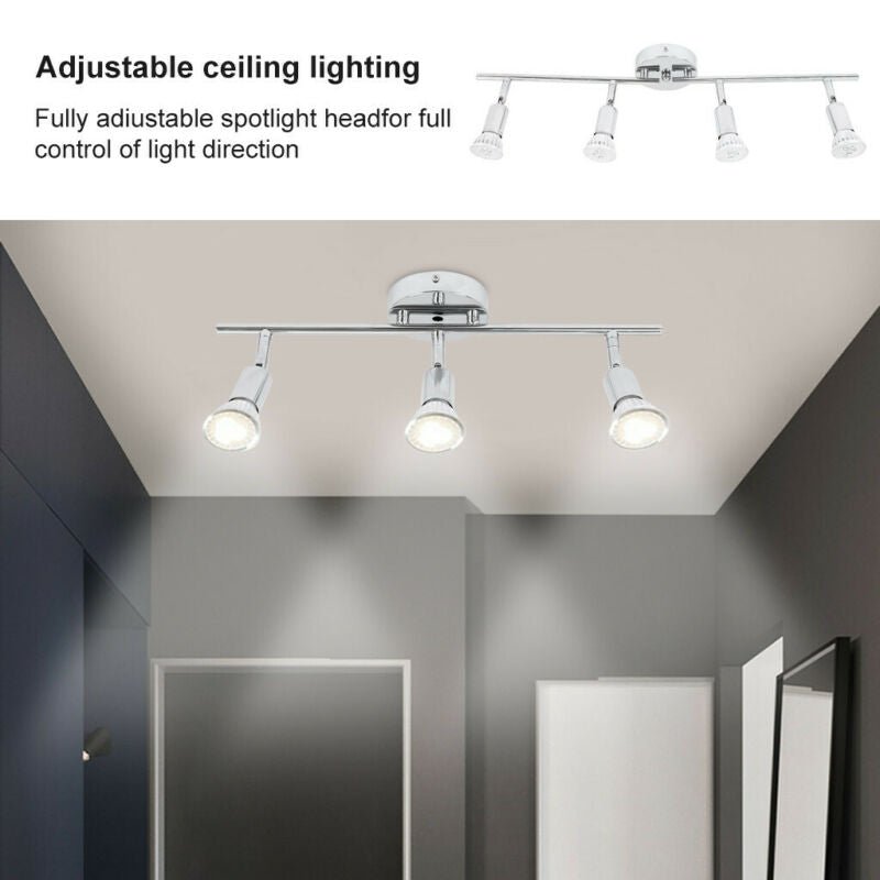 1 2 3 4 Way Adjustable LED Ceiling Lights Spotlight Fitting Kitchen Bar Lighting