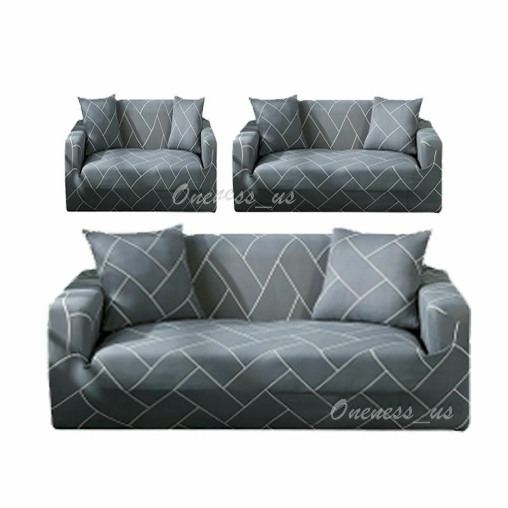 1 2 3 Seater Floral Elastic Soft Sofa Couch Covers Stretch Slipcover Protector