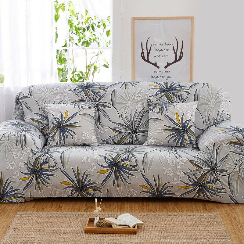 1 2 3 Seater Floral Elastic Soft Sofa Couch Covers Stretch Slipcover Protector