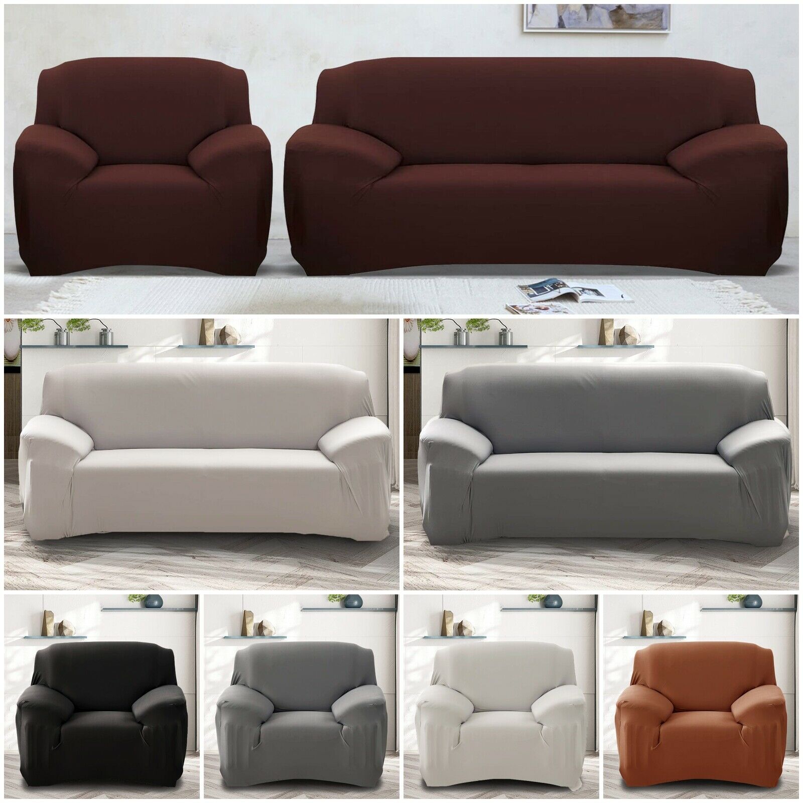 1 2 3 Seater Sofa Covers Elastic Stretch Settee Sofa Slip cover Protector Couch