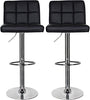Bar Stools × 2 Padded Seat Faux Leather Swivel Home Kitchen Breakfast Muti Types