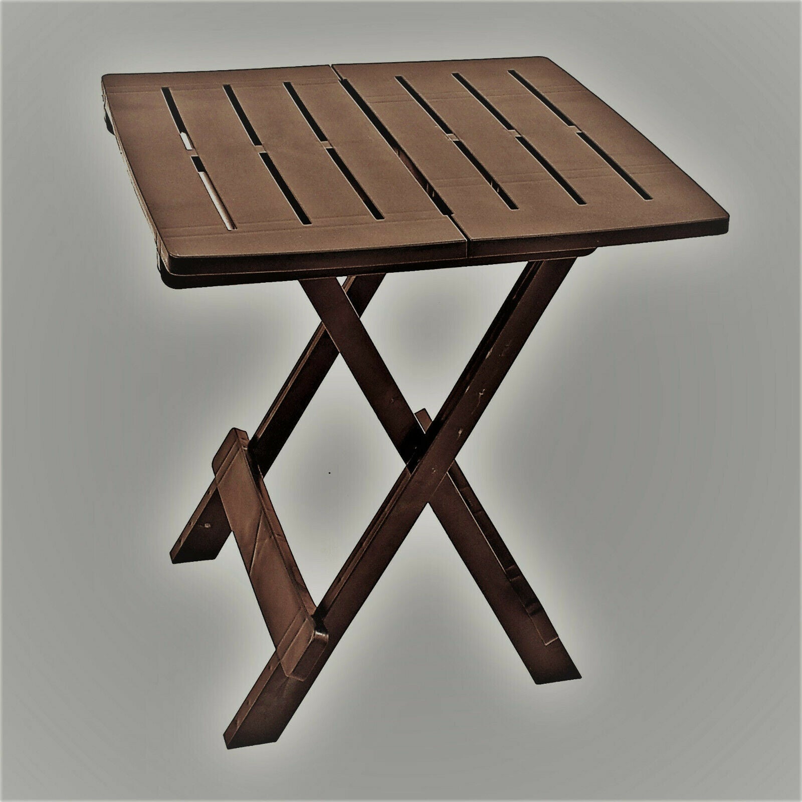 "BARI" (aka "ADIGE") FOLDING SIDE TABLE in DARK COFFEE, 50% OFF NORMAL PRICE