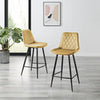 **Seconds** 2x Pesaro Mustard Velvet Modern Bar Chairs Black Legs