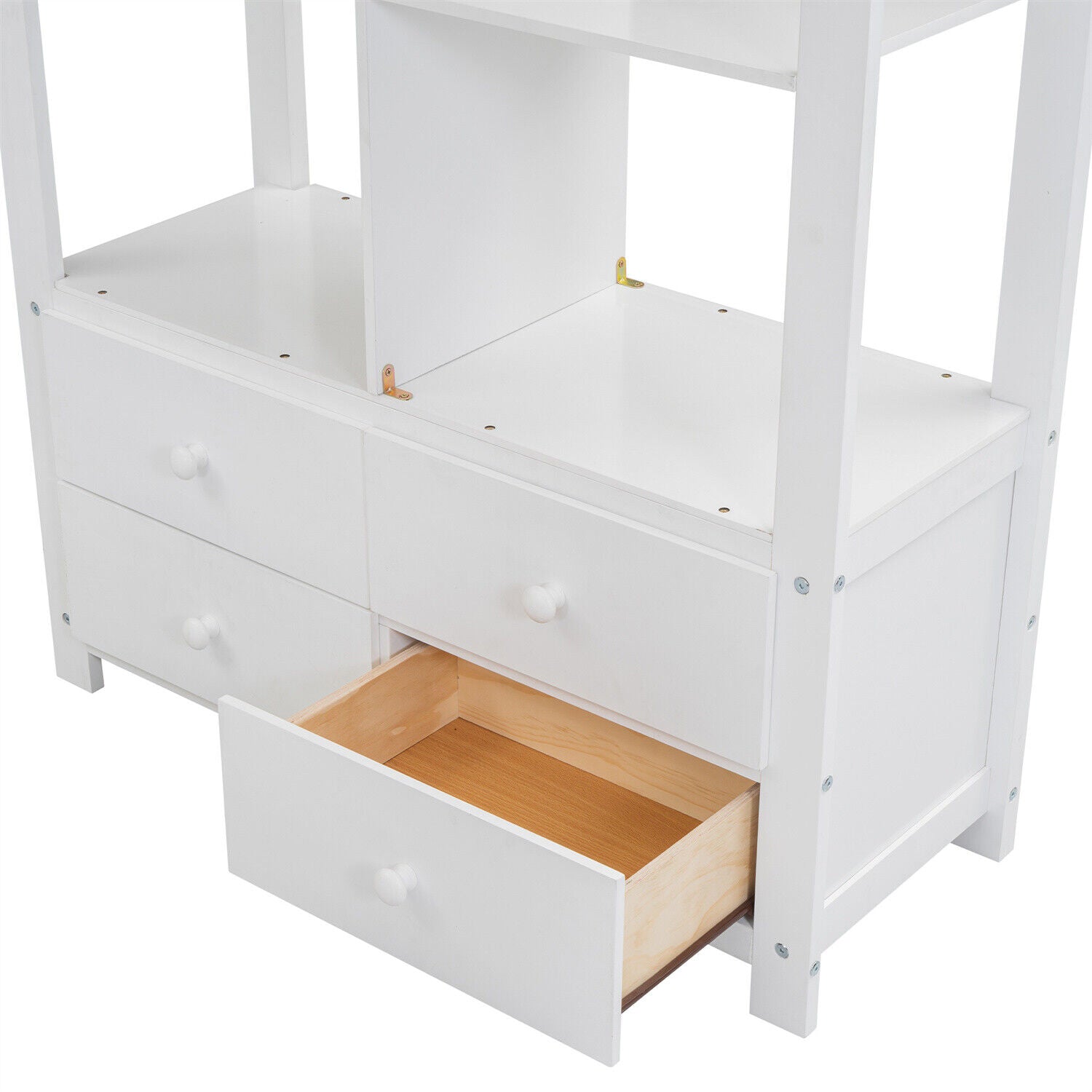 High Sleeper Bunk Bed Loft Bed with Desk & Drawers Storage Compartments for Kids