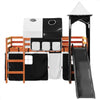 ' Loft Bed with Tower White&Black 90x200 Solid Wood Pine T8E2