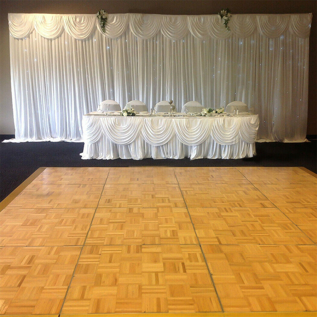 EMART White Backdrop Curtains, 6x3m /20x10ft Tulle Chiffon Fabric Drape For Parties Wedding Stage Decoration, 1.5x3m,4 Panels Background Cloth For Baby Shower Photography Birthday Photo Photoshoot