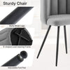 1 Dining Chair Velvet Surface Upholstered Kitchen Chair Petal Back Grey