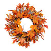 Autumn Fall Door Wreath Autumn Maple Leaf with LED Harvest Front Door Home Decor
