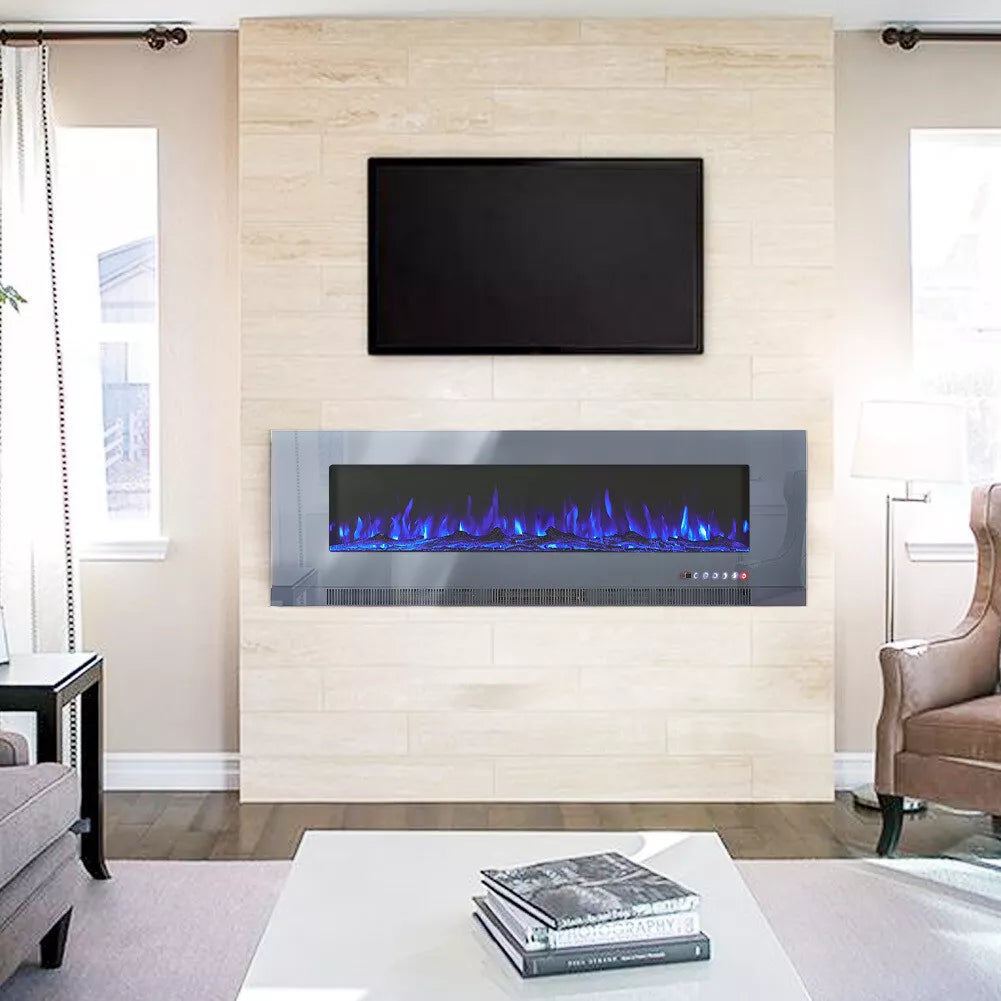 50, 60, 72, Inch LED Fireplace Insert Wall Mounted Electric Inset Media Fire