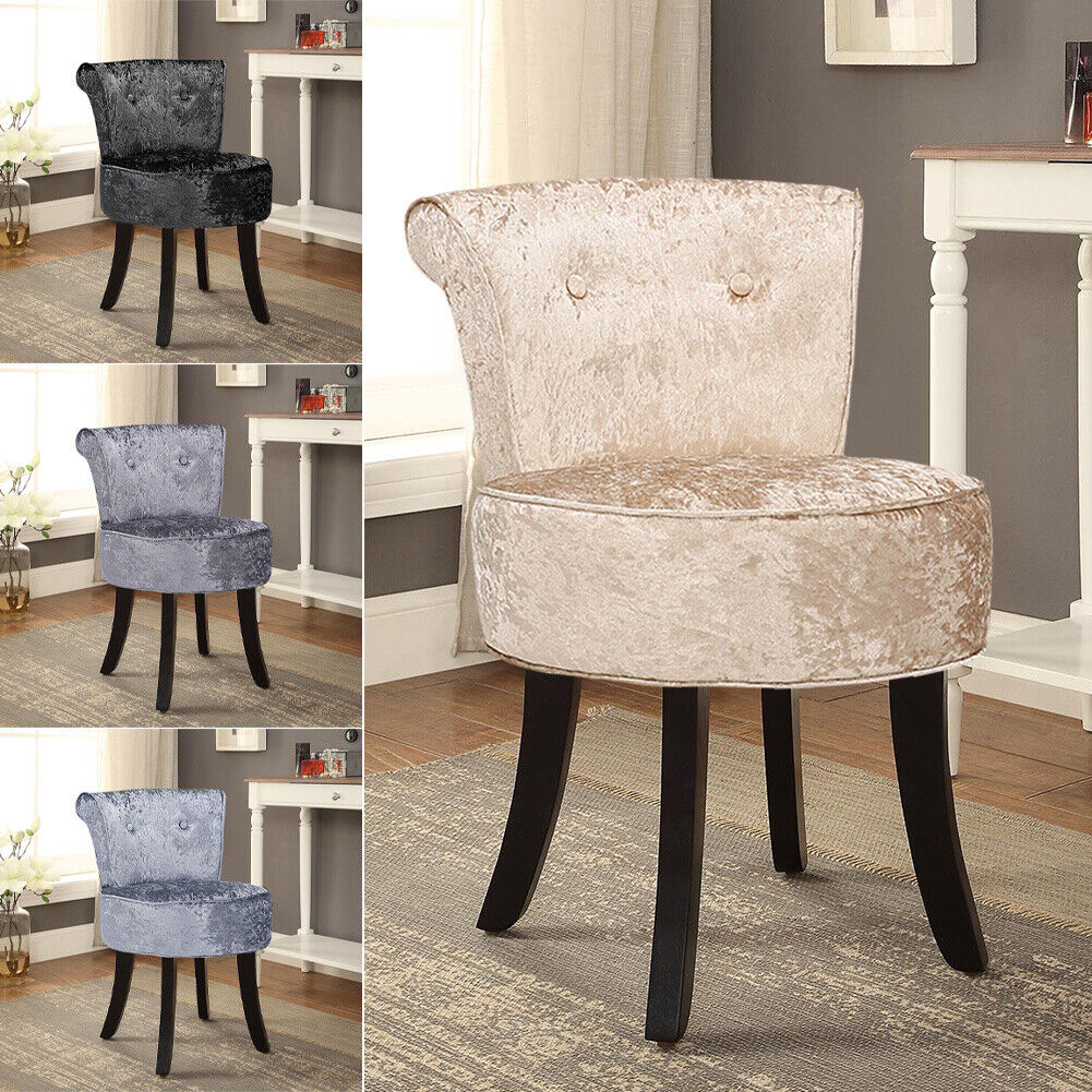 Pouffe Round Makeup Vanity Chair Dressing Table Seat Low Back Stool Piano Bench