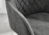 **Seconds** Falun Dark Grey Soft Touch Fabric Diamond Stitched Dining Chairs Bl
