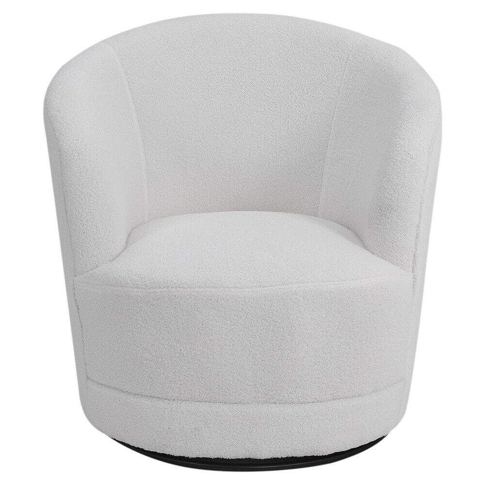 Teddy Wool Swivel Chair Round Back Accent Tub Upholstered Armchair Single Sofa