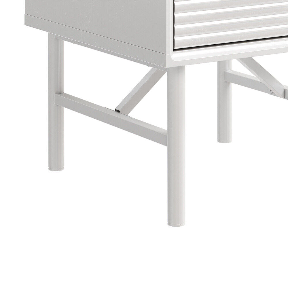 1 Drawer Bedside Table Home Side Cabinet Bedroom Storage w/1 Storage Shelf White