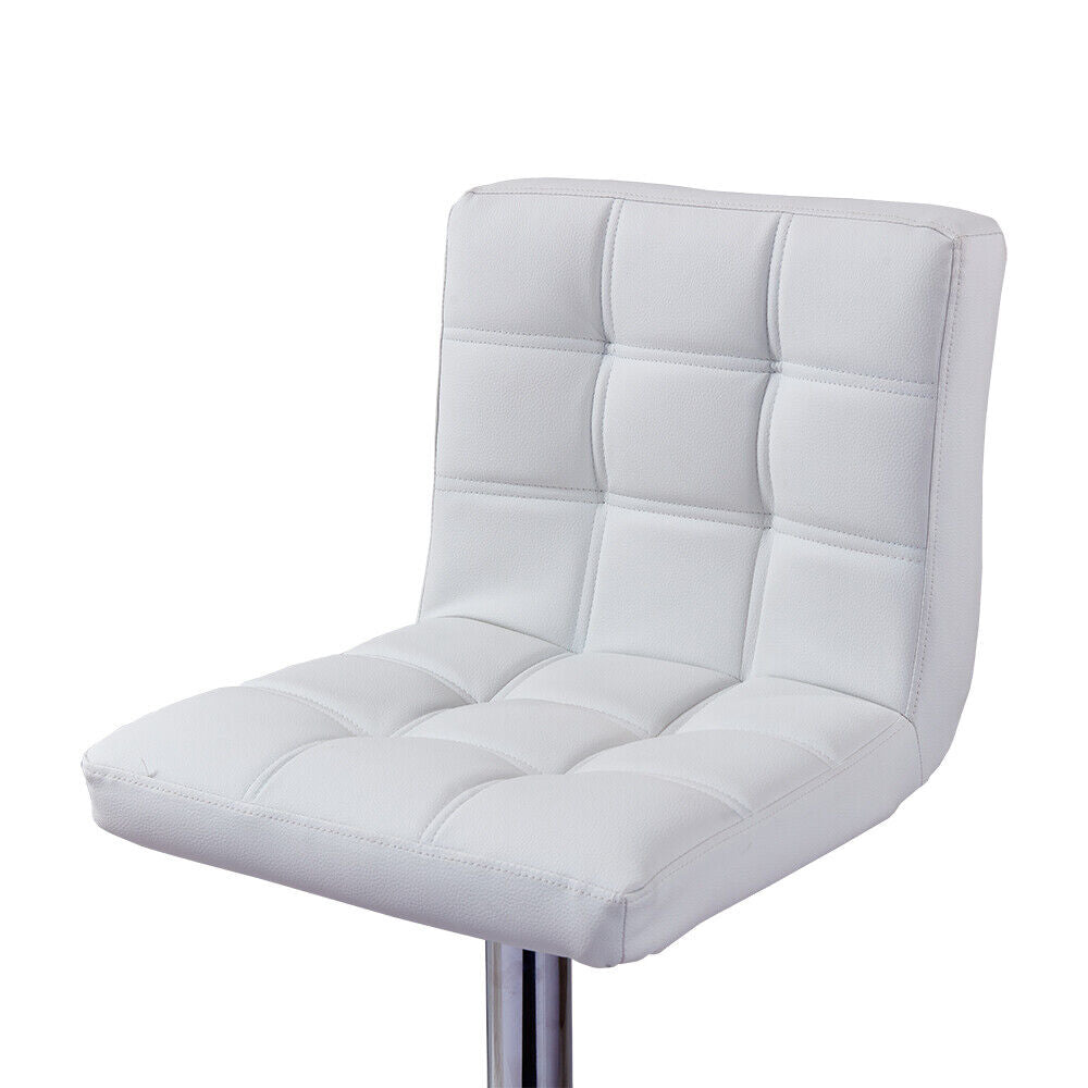 Bar Stools Set of 2 PU Leather Swivel Height Adjustable Bar Chairs With Backrest