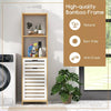 4-Tier Tilt-Out Laundry Hamper Bamboo Pull Out Laundry Hamper w/Shelves