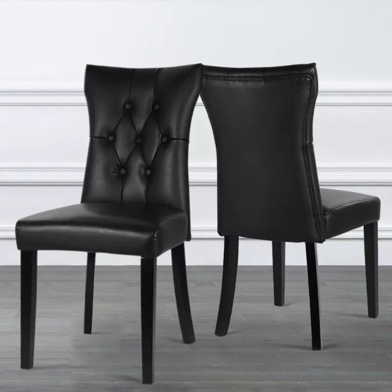 2/4Pcs Upholstered Dining Chair High Back Padded Seat with Door Knocker Kitchen