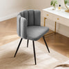 1 Dining Chair Velvet Surface Upholstered Kitchen Chair Petal Back Grey