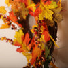 Autumn Fall Door Wreath Autumn Maple Leaf with LED Harvest Front Door Home Decor