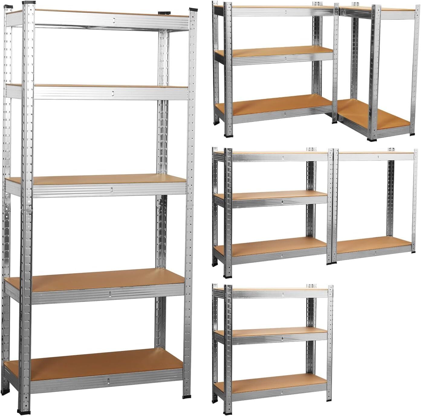 Garage Shelving Units 5 Tier Shed Storage Racking Shelf Boltless - 90x40x180cm