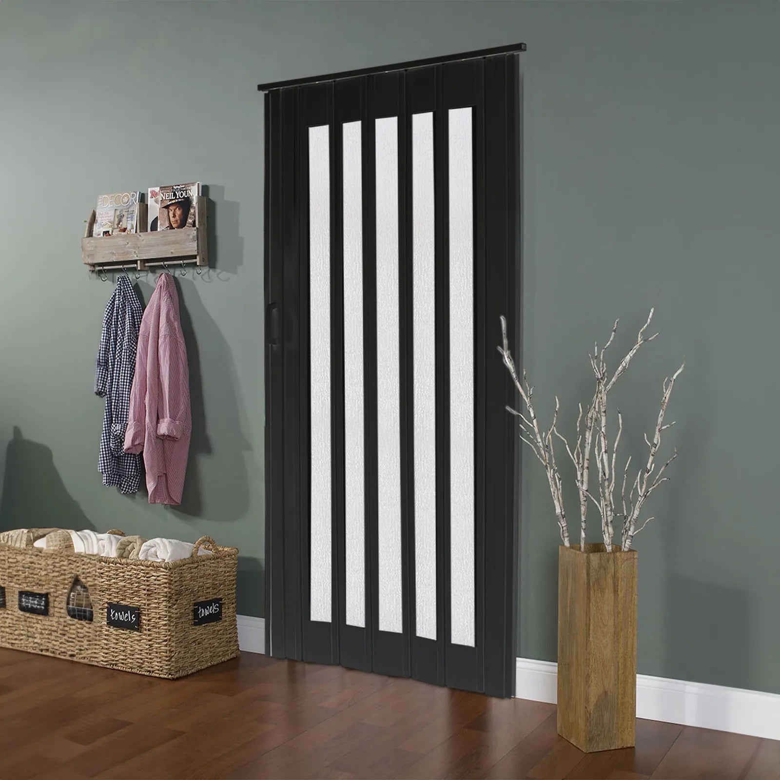 Internal Bi Folding Concertina Accordion Door PVC Sliding Divider Doors Bathroom