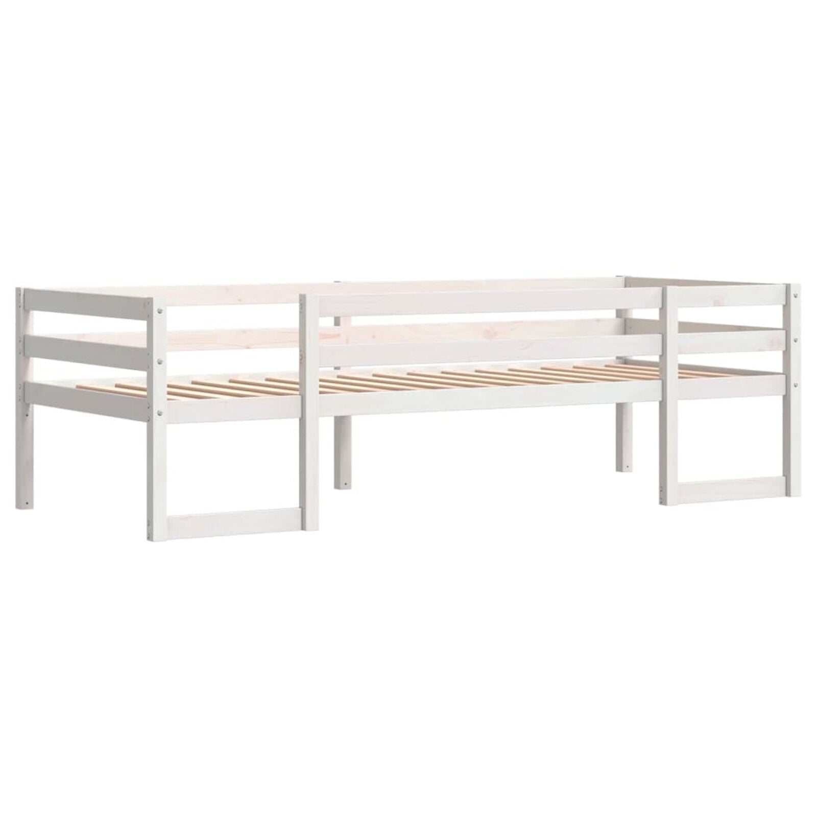 ' Bed Frame White 90x190 Solid Wood Pine F6K3