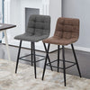 Bar Stools X2 Faux Leather Bar Chairs With Footrest Kitchen Furniture Modern