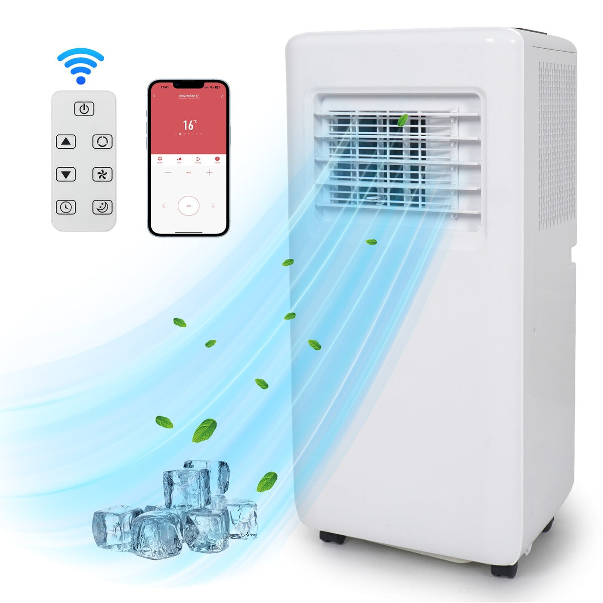 9000BTU Portable Air Conditioner Mobile Unit with Remote Control