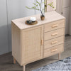 1 Door 2 Shleves 4 Drawer Sideboard Unit Storage Cabinet Compact Cupboard Rattan