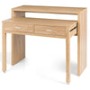 Costway Extending Writing Desk Console Table Wood Study Workstation w/2 Drawers