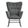 Modern Upholstered Rocking Chair Relaxing Rocking Armchair Single Sofa Wing Back