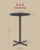 Bar Table 60x60cm High Dining Table Metal Frame with Cross Base Modern Black