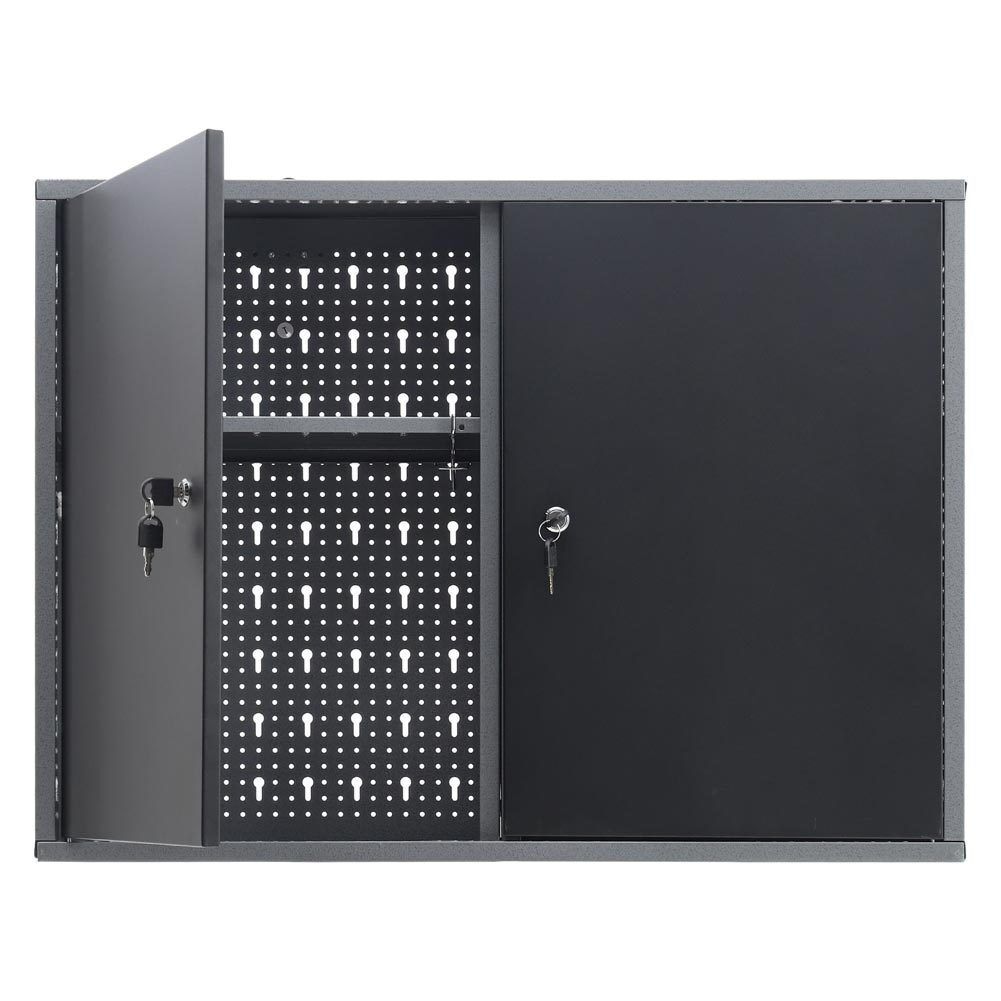 WALL MOUNTED TOOLS RACK METAL GARAGE STORAGE CUPBOARD TOOL CHEST CABINET LOCKER