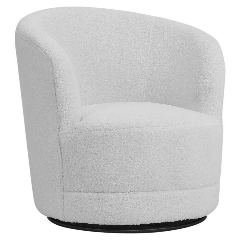 Teddy Wool Swivel Chair Round Back Accent Tub Upholstered Armchair Single Sofa