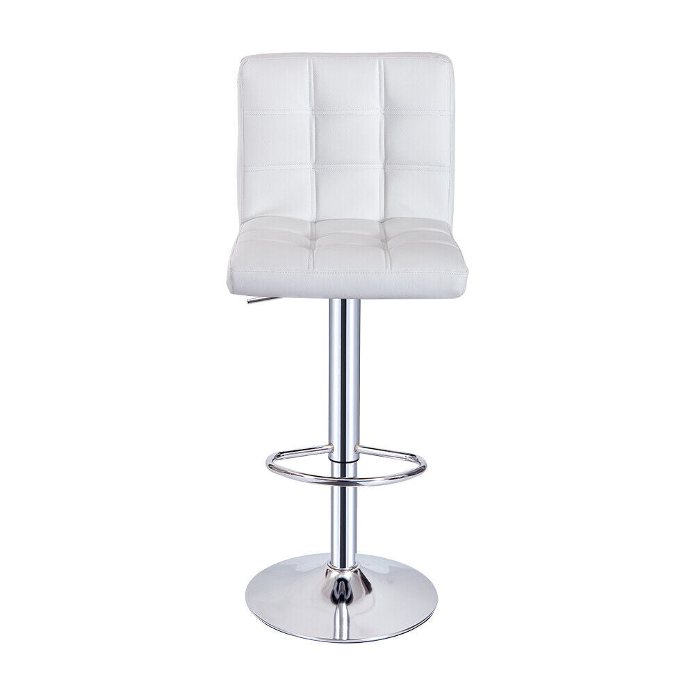 Bar Stools Set of 2 PU Leather Swivel Height Adjustable Bar Chairs With Backrest