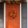 Autumn Fall Door Wreath Autumn Maple Leaf with LED Harvest Front Door Home Decor