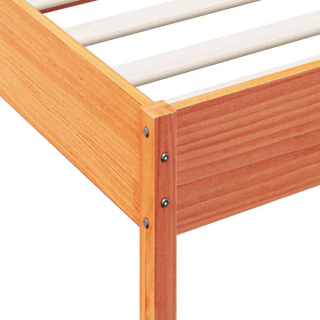 Bed Frame Wax Brown 75x190 Small Solid Wood Pine Q5N4