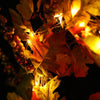 Autumn Fall Door Wreath Autumn Maple Leaf with LED Harvest Front Door Home Decor
