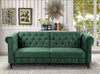 Sofa Bed Velvet Chesterfield 3 Seater Style Green Blue Grey Sofabed Button Back
