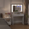 Dressing Table Vanity Makeup Desk with LED Mirror Adjustable Lights 2 Drawers