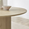 **Seconds** Penrose Oak 120cm Round Wooden Pedestal Dining Table Scandi Japanese