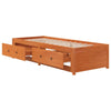 BaraSh Day Bed Wax Brown 90x190 Solid Wood Pine, Day Guest Bed with Pull G6A2