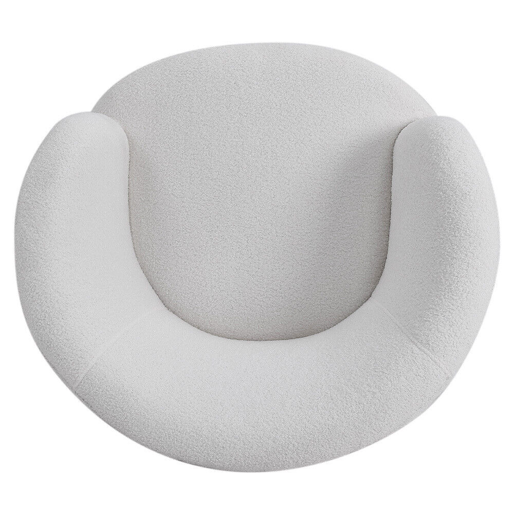 Teddy Wool Swivel Chair Round Back Accent Tub Upholstered Armchair Single Sofa