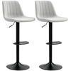 Bar Stools Set of 2 Adjustable Swivel Bar Chairs with Backrest Grey