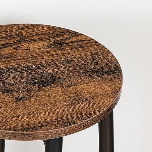 Bar Stools Set of 2 Industrial Bar Stools Metal Frame Barstools with Round Top