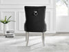 **Seconds** 2x Belgravia Black Velvet Knockerback Dining Chairs Silver Leg